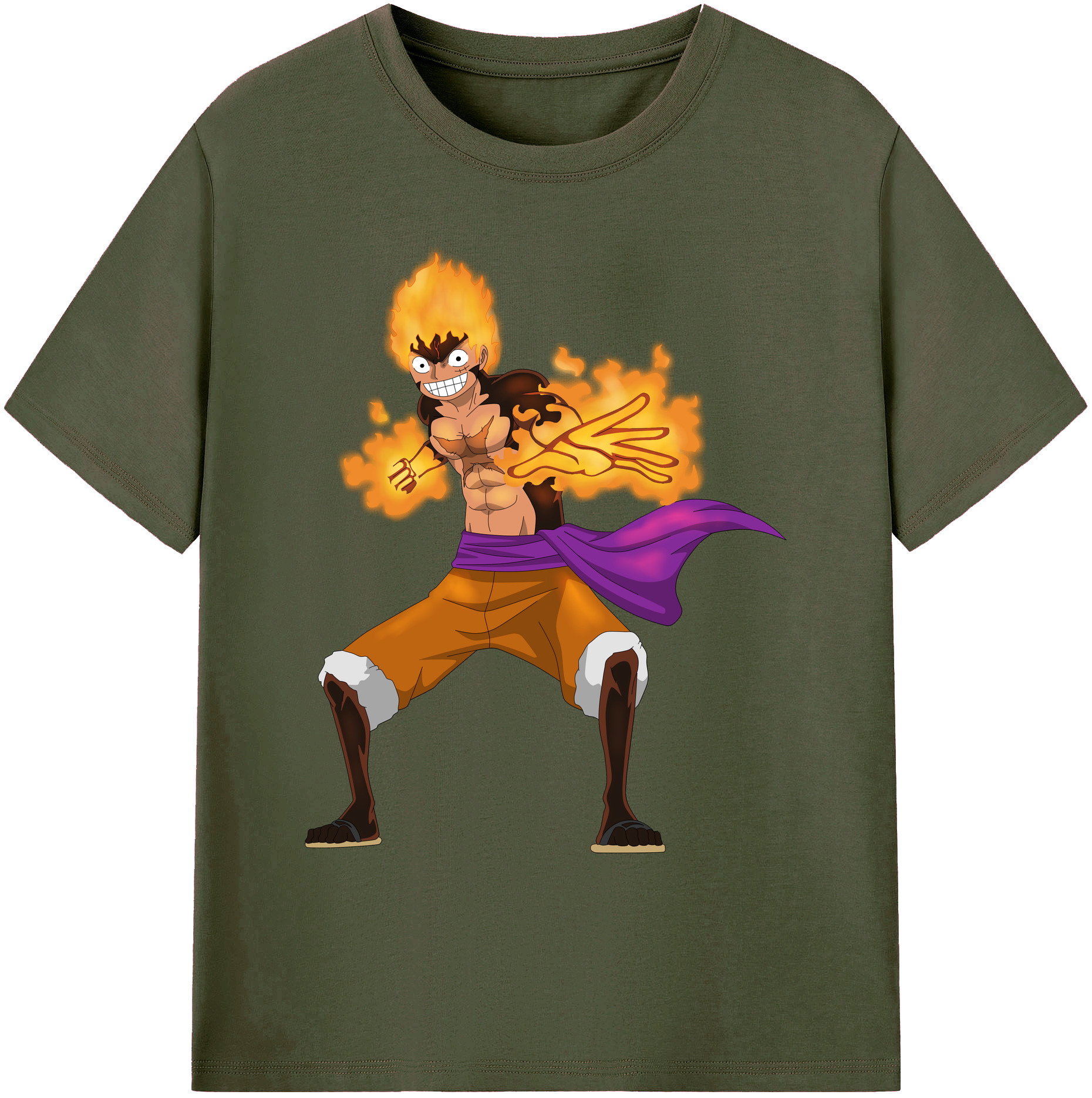 ワンピース モンキー・D・ルフィ ONE PIECE Monkey D. Luffy 綿100％ メンズ半袖Tシャツ｜肌触りやわらか＆通気性